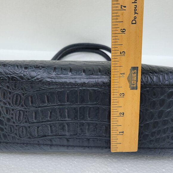 Kate Spade New York Orchard Valley Croc Kelsey Black Leather Tote Bag With Gold - Picture 7 of 16